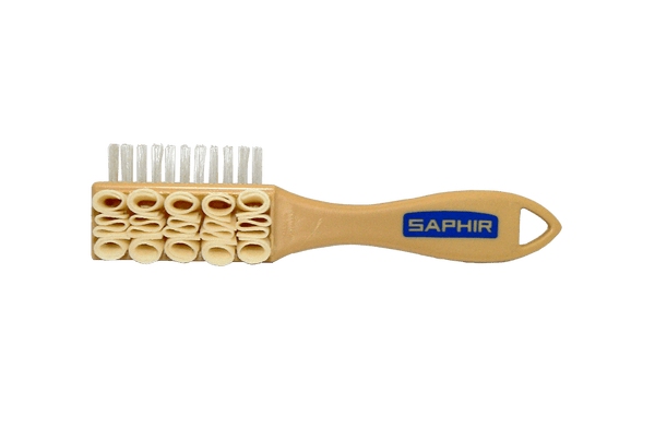 Brush with Nylon and Brass Bristles for Cleaning Suede